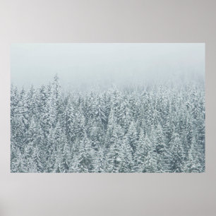 TRÄD SOM TÄCKER SNÖ POSTER
