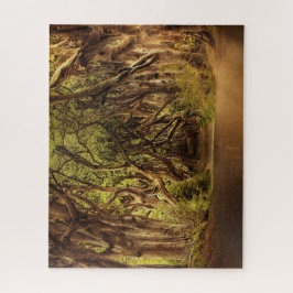 Träd som täcker vägen i nordligt - ireland pussel