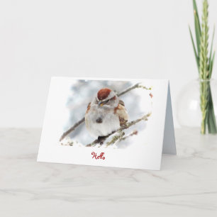 Träd Sparrow tänker på dig Kort