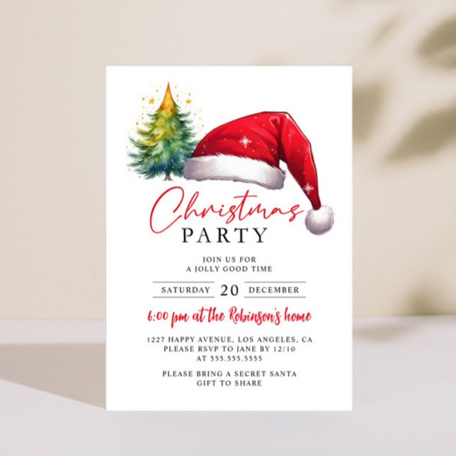 Träd Stars i jultomten Party Inbjudningar (Skapare uppladdad)