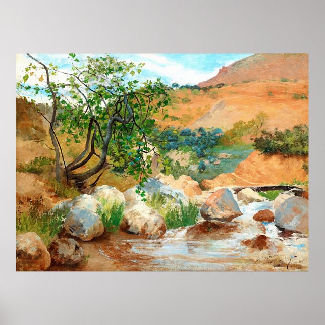 Träd Sten bergsvy Poster (Framsidan)