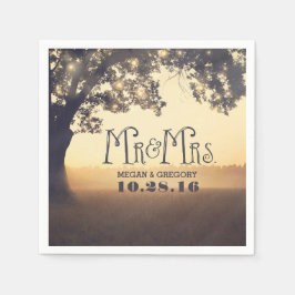 Träd String Ljus Rustic Finare Pappersservett