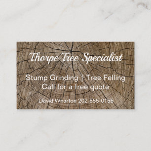 Träd Stump Grinding Arborist Visitkort