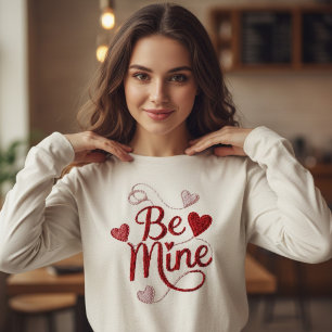 Tråd-Style Hjärtan Romantiskt Alla hjärtans dag T Shirt