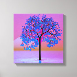 Träd Sunset Canvastryck