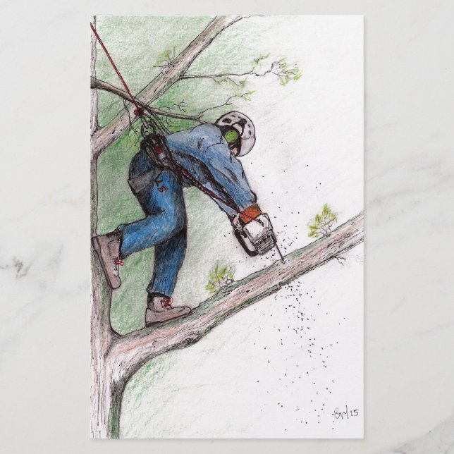 Träd Surgeon Arborist Brevpapper (Framsida)