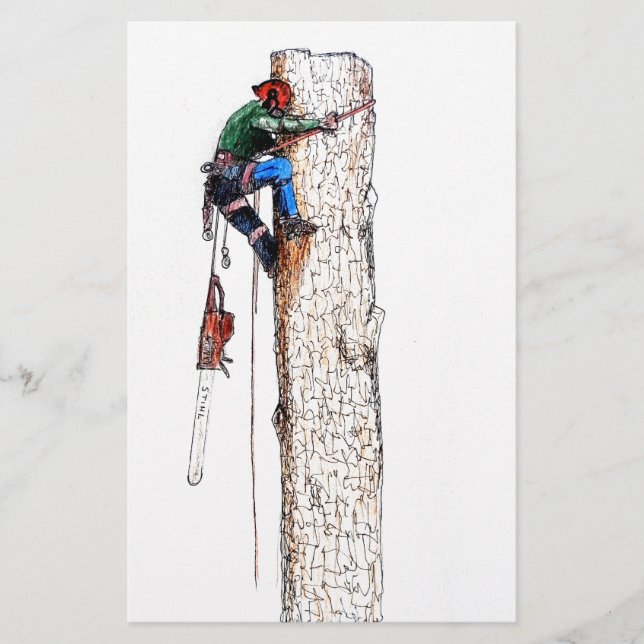 Träd Surgeon Arborist Brevpapper (Framsida)