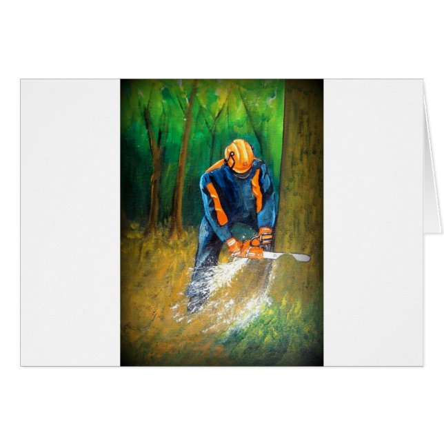 Träd Surgeon Arborist Forester Hälsningskort (Framsidan Horizontal)