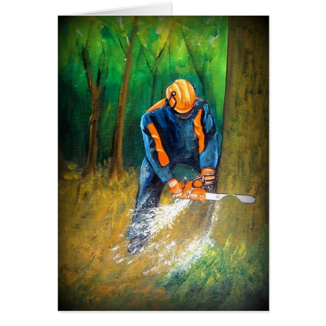 Träd Surgeon Arborist Forester Hälsningskort (Framsidan)