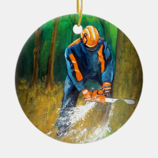 Träd Surgeon Arborist Forester Julgransprydnad Keramik