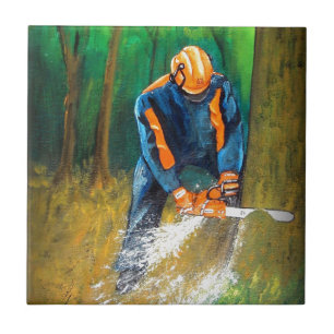 Träd Surgeon Arborist Forester Kakelplatta