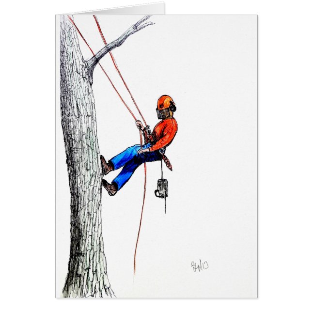 Träd Surgeon Arborist Hälsningskort (Framsidan)