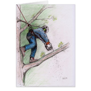 Träd Surgeon Arborist Lumberjack Hälsningskort