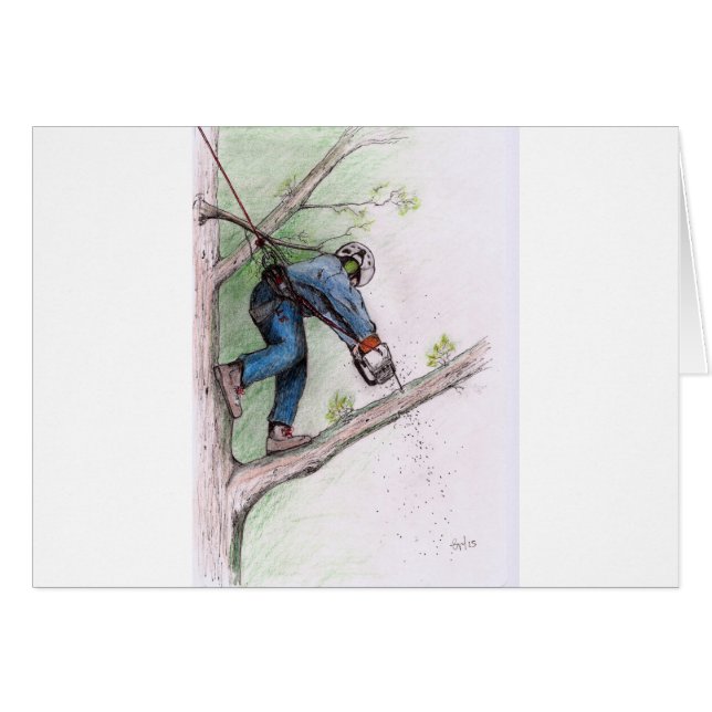Träd Surgeon Arborist Lumberjack Hälsningskort (Framsidan Horizontal)