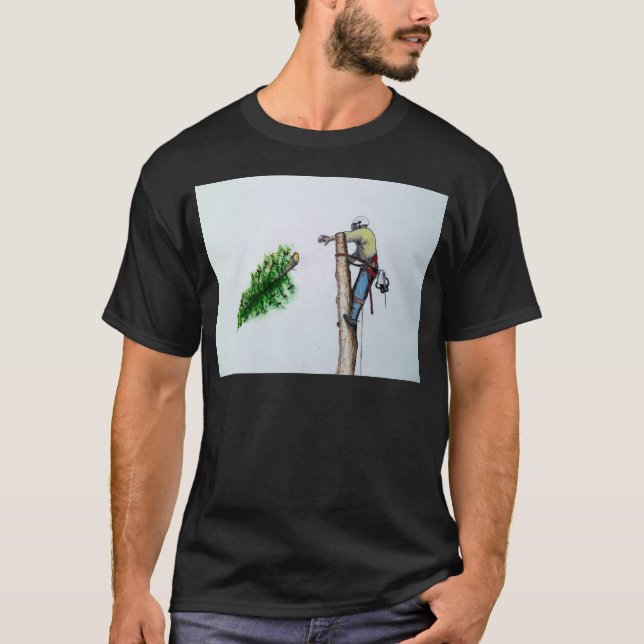 Träd Surgeon Arborist på arbetsplatsen T Shirt (Framsida)