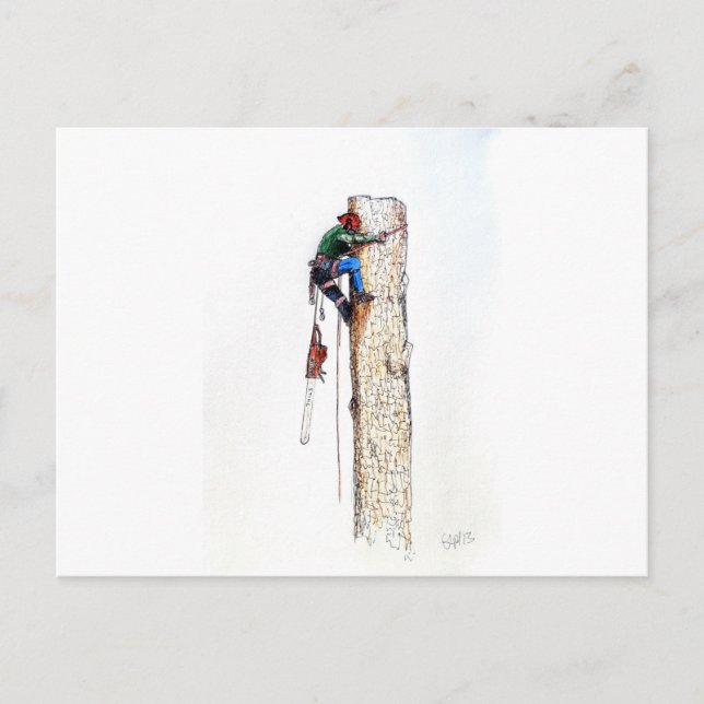 Träd Surgeon Arborist Vykort (Framsida)