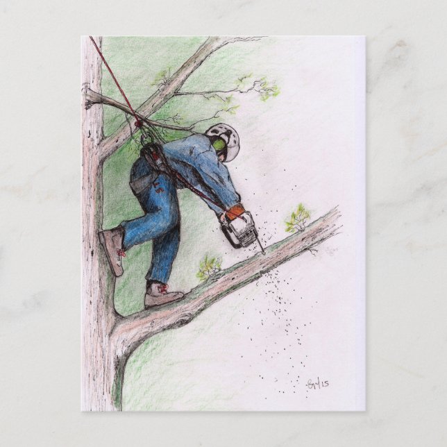 Träd Surgeon Arborist Vykort (Framsida)