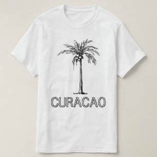 Träd, svart och vit färg på Curacao coconut T Shirt