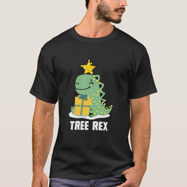 Träd T Rex Pajamas Kids Boys Xm T Shirt (Framsida)