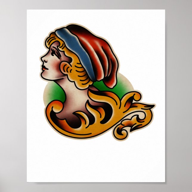 Trad Tattoo 004 dekal  Poster (Framsidan)