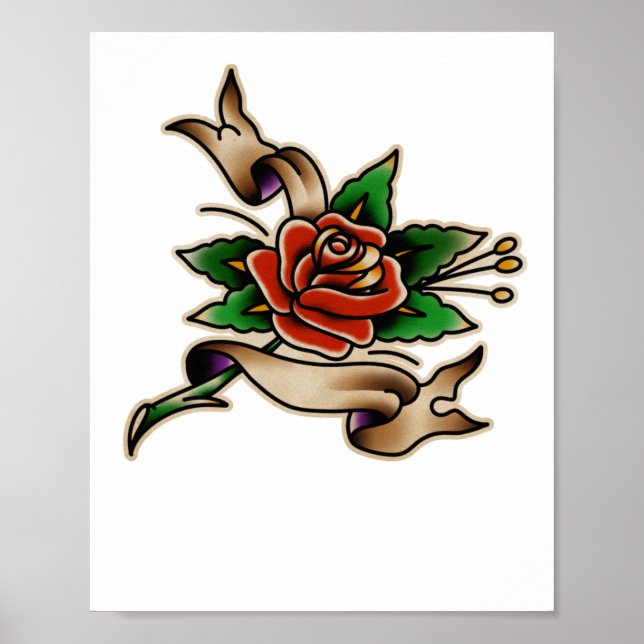 Trad Tattoo 005 dekal  Poster (Framsidan)