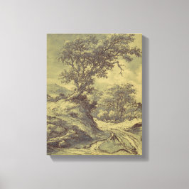 Träd Teckning Vintage Art -  digitalutskrift Canvastryck