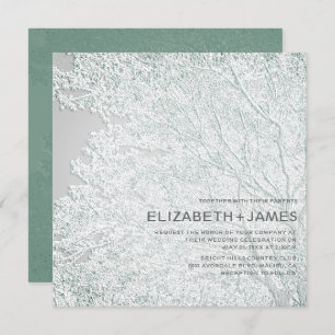 Träd-temat Unik Embossed-liknande Bröllop © Inbjudningar