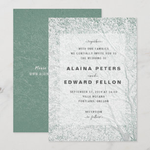 Träd-temat Unik Embossed-liknande Bröllop © Inbjudningar