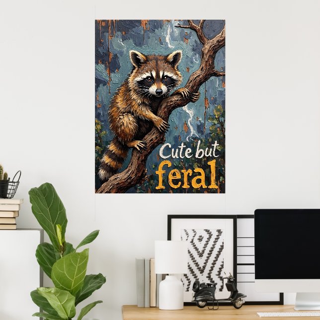 Träd Top Explorer: A Raccoons klättring Poster (Hemmakontoret)