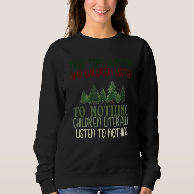 Träd Toppar lyssnar och barn lyssnar på inget Q T Shirt (Framsida)
