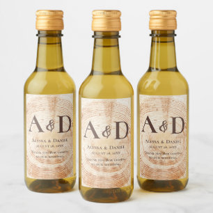 Träd-träbark Personlig Rustic Bröllop Vinetikett