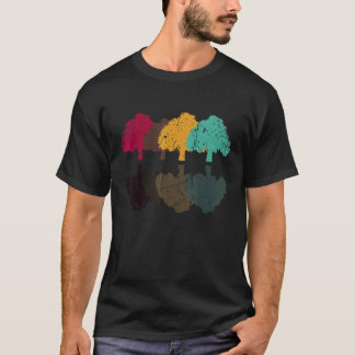 Träd Träd Retro Stil För Vandring Berg Skog T Shirt