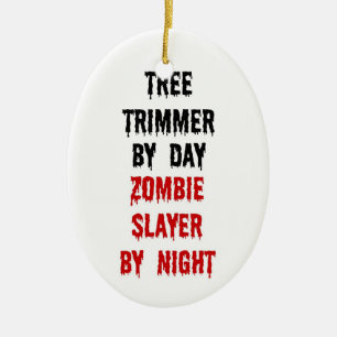 Träd Trimmer Zombie Sayer Julgransprydnad Keramik