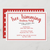 Träd Trimming jul Party Red/White Typsnitt