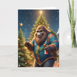 Träd Trimming Sasquatch Helgkort