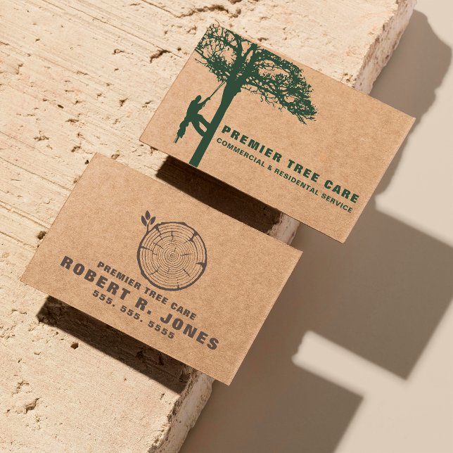 Träd Trimming Service Professionell Arborist Logot Visitkort (Skapare uppladdad)
