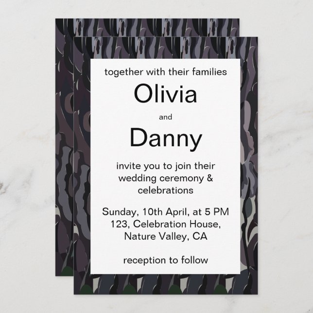 Träd Trunk Background Nature Bröllop Inbjudningar (Fram/baksida)