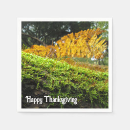 Träd Trunk in Lush Moss - Anpassningsbar Thanksgiv Pappersservett