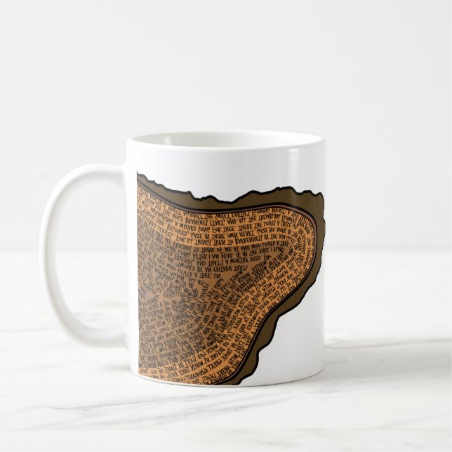 Träd Trunk Kor Section Growth Ringar Träd Kaffemugg (Vänster)