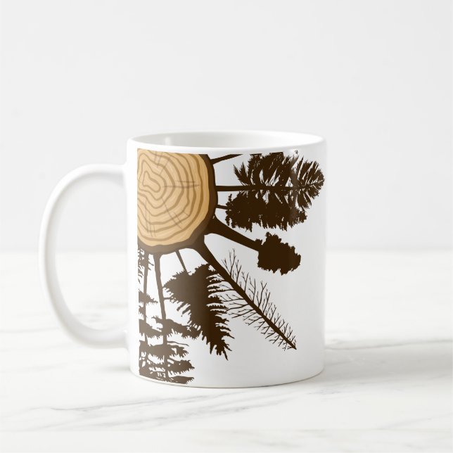 Träd Trunk Kor-sektionen Tillväxt Ringar Gräs Träd Kaffemugg (Vänster)