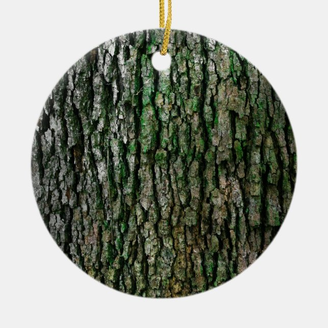 Träd Trunk (Wood Bark) Julgransprydnad Keramik (Framsidan)