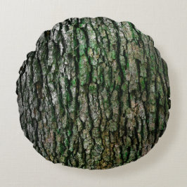 Träd Trunk (Wood Bark) Rund Kudde