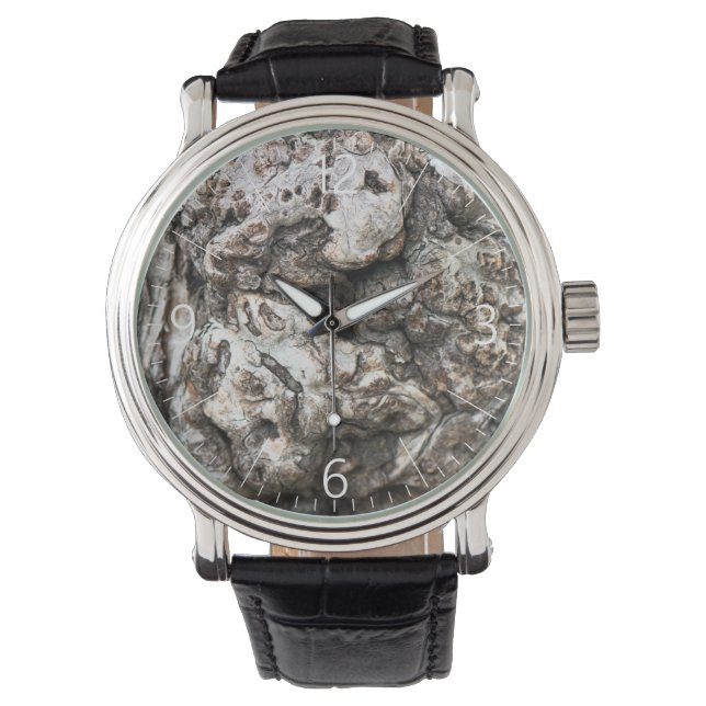 Träd-trunkens knut armbandsur (Framsida)