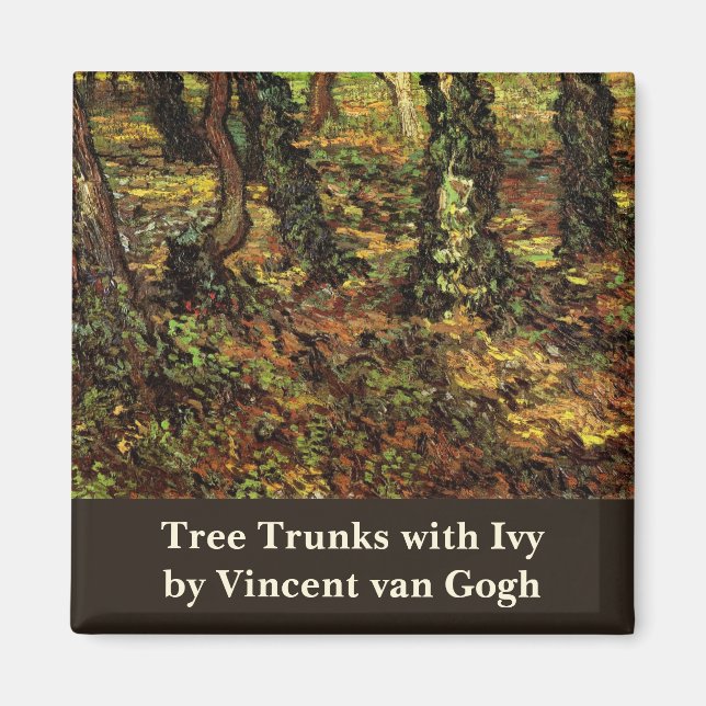 Träd Trunks med Ivy av Vincent van Gogh Magnet (Framsidan)