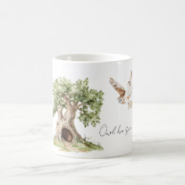 Träd Uggla Kommer Att Se Dig Fågel Kaffemugg