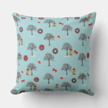 Träd under vintern och Juldekorationer