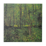 Träd & Undergrowth by Van Gogh Kakelplatta<br><div class="desc">Vincent Van Gogh Landscape Painting Series - Träd och Undergrowth</div>