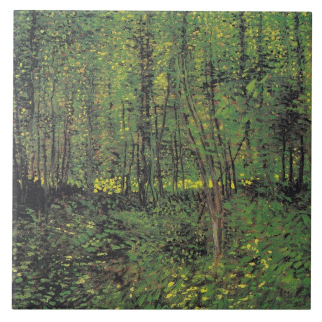 Träd & Undergrowth by Van Gogh Kakelplatta (Framsidan)