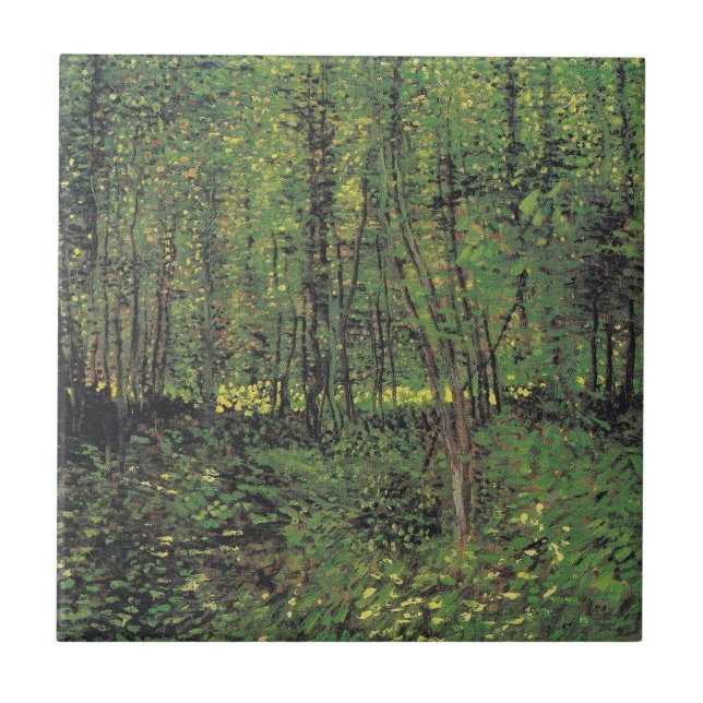 Träd & Undergrowth by Van Gogh Kakelplatta (Framsidan)