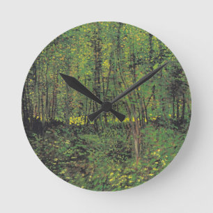 Träd & Undergrowth by Van Gogh Rund Klocka